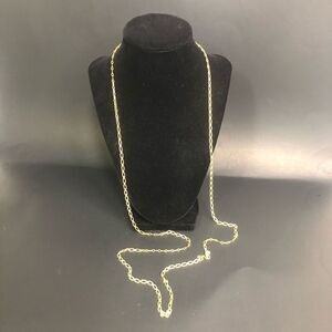 gold tone chain 22.5in long layer barrel twist clasp chain link vintage classic